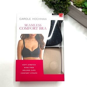 CAROLE HOCHMAN Seamless Comfort Bra WIRE FREE MOLDED CUPS 2 Pack